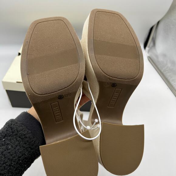 a.n.a Womens Holland Heeled Sandals Cream Natural Platform Size 10M - Picture 9 of 16